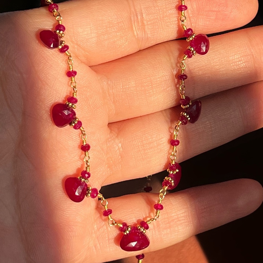 18k Natural Ruby necklace - Picture 9 of 12